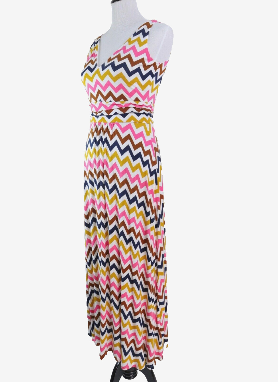 Boden US 2P Sienna Jersey Maxi Dress Chevron Stripe Multicolor J0614